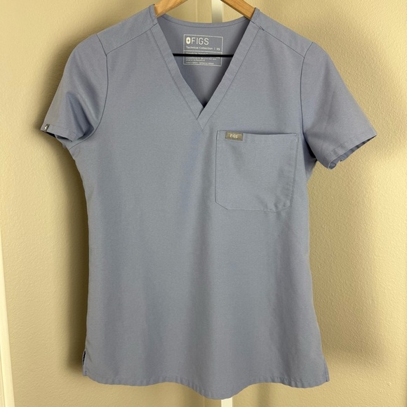 Figs Tops - Figs Technical Collection Vapor Blue Space Dye Catarina One Pocket Scrub Size XS